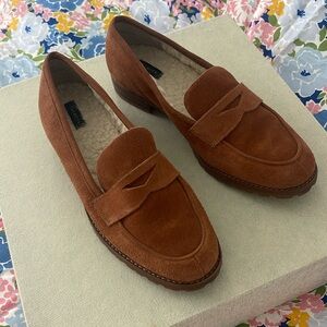 Talbots Loafer Moccasins Leather with Sheep fur. Size 9. EUC+